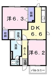 サンコーポＳＨＩＲＡＩ　Ｂの物件間取画像